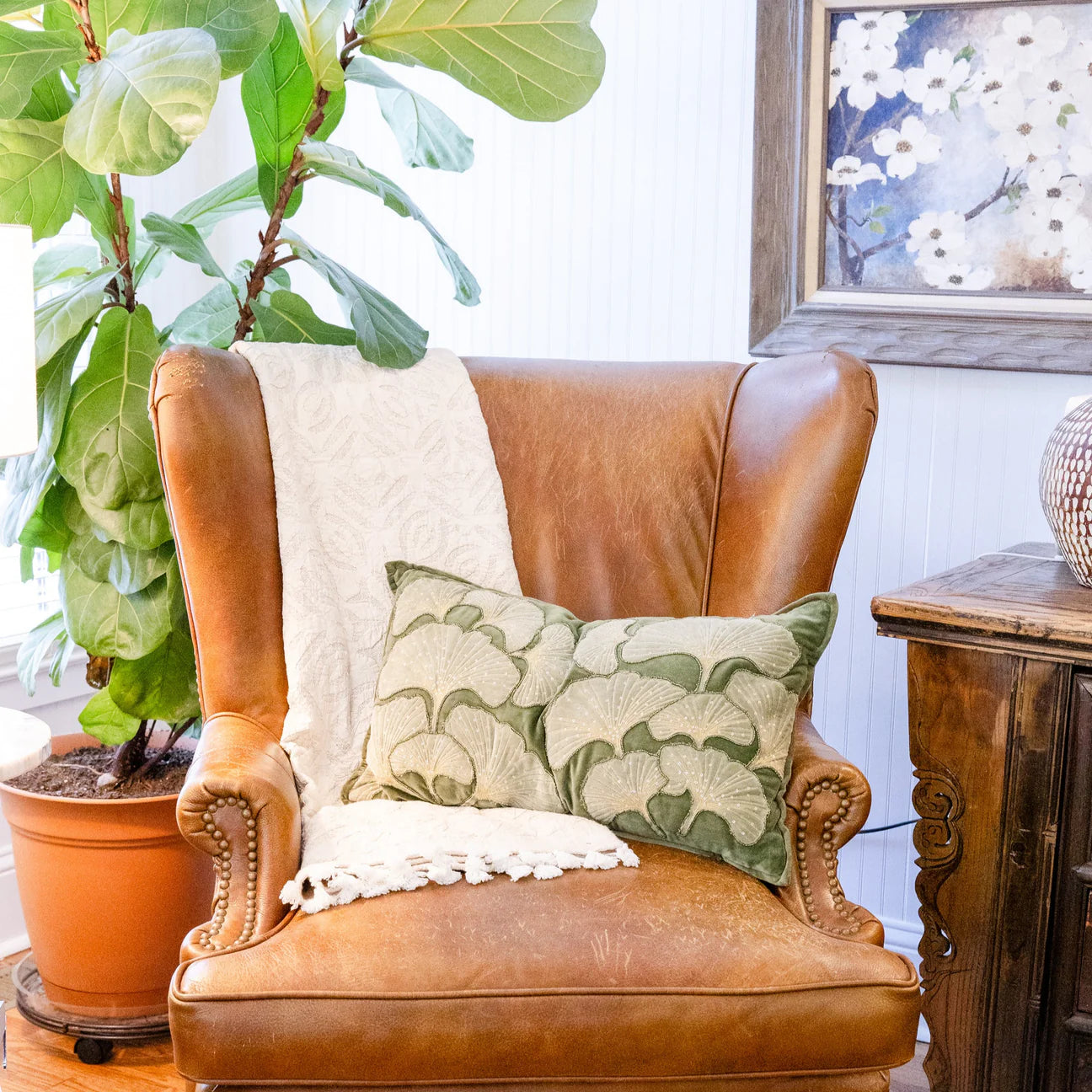 Cutwork Throw - Cream