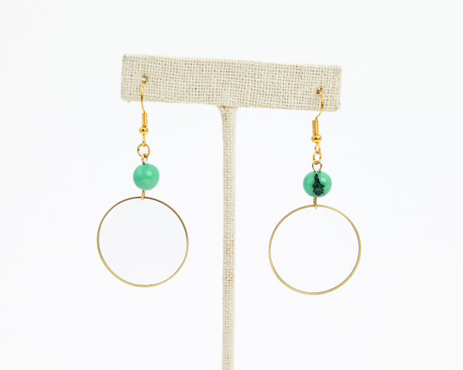Acai Hoop Earrings / Sea Green