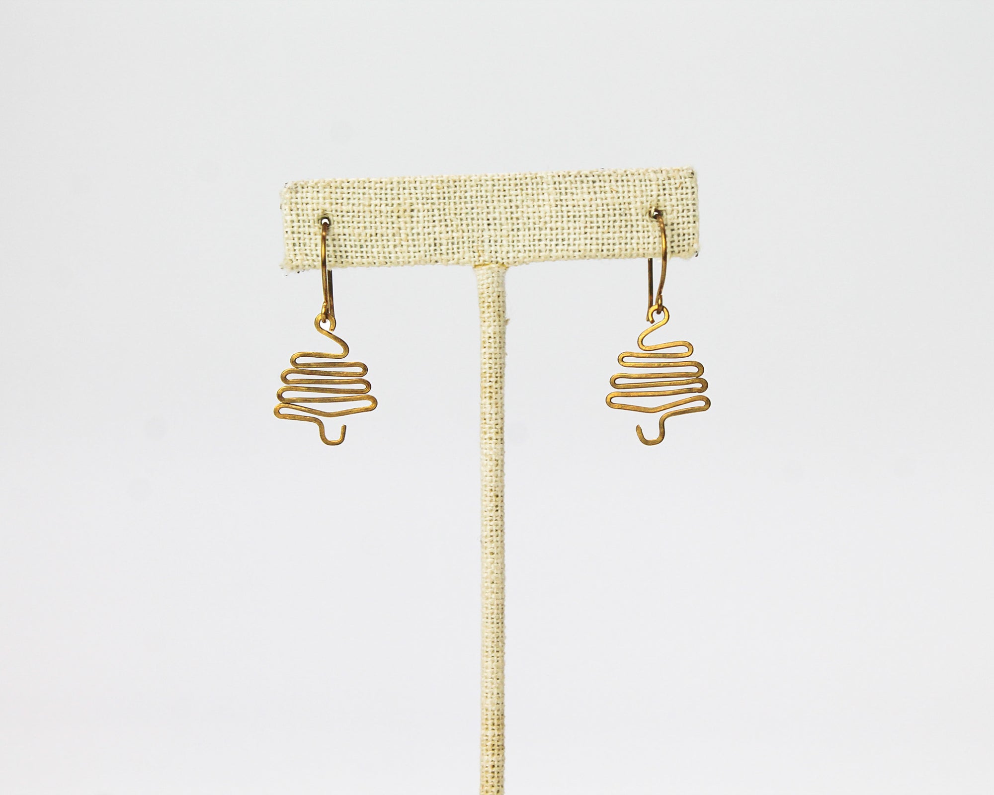 Christmas Tree Earrings / Brass