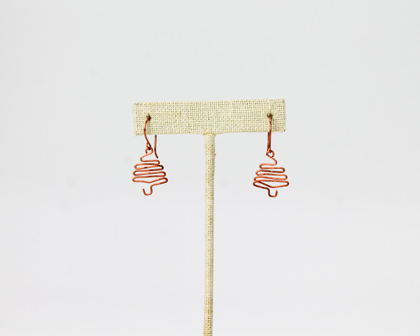 Christmas Tree Earrings / Copper