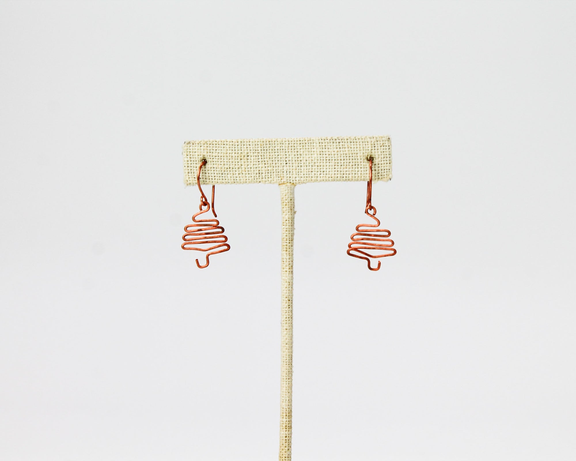 Christmas Tree Earrings / Copper