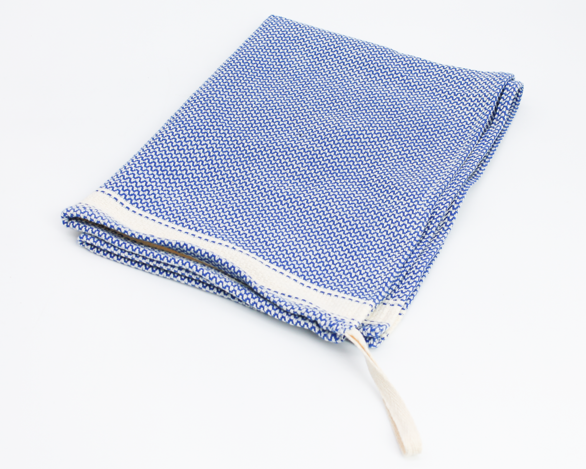 Cotton Tea Towel / Blue/ Tan