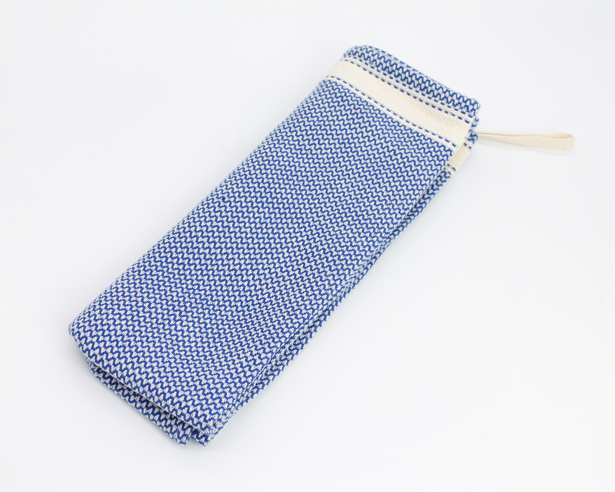 Cotton Tea Towel / Blue/ Tan