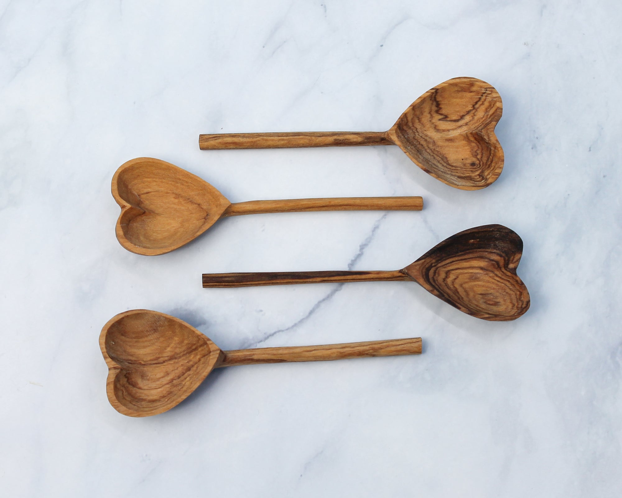 Hand-carved heart shaped tea spoon