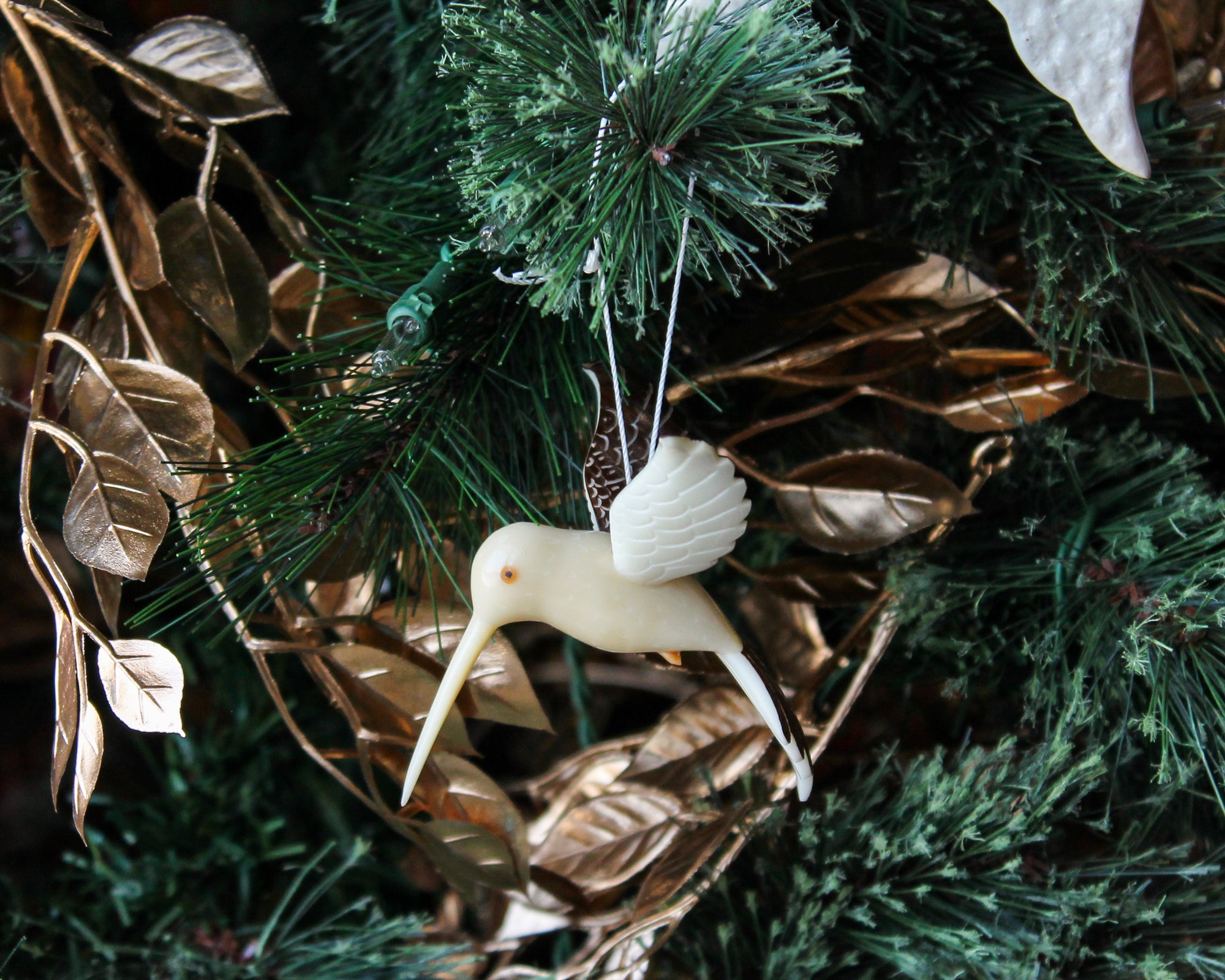 Tagua Nut Hummingbird Ornament