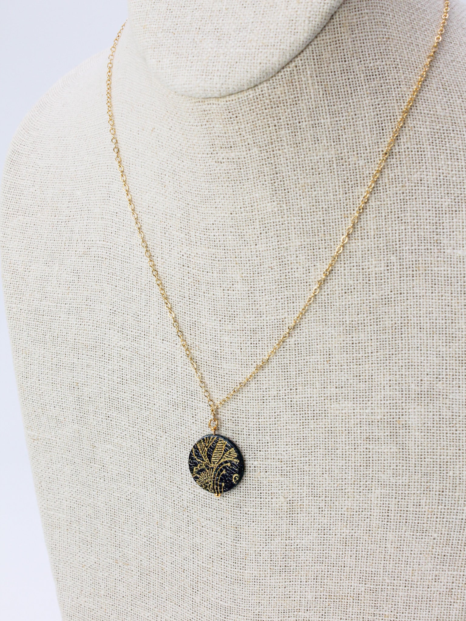 Single Disc Necklace- Onyx Elemental