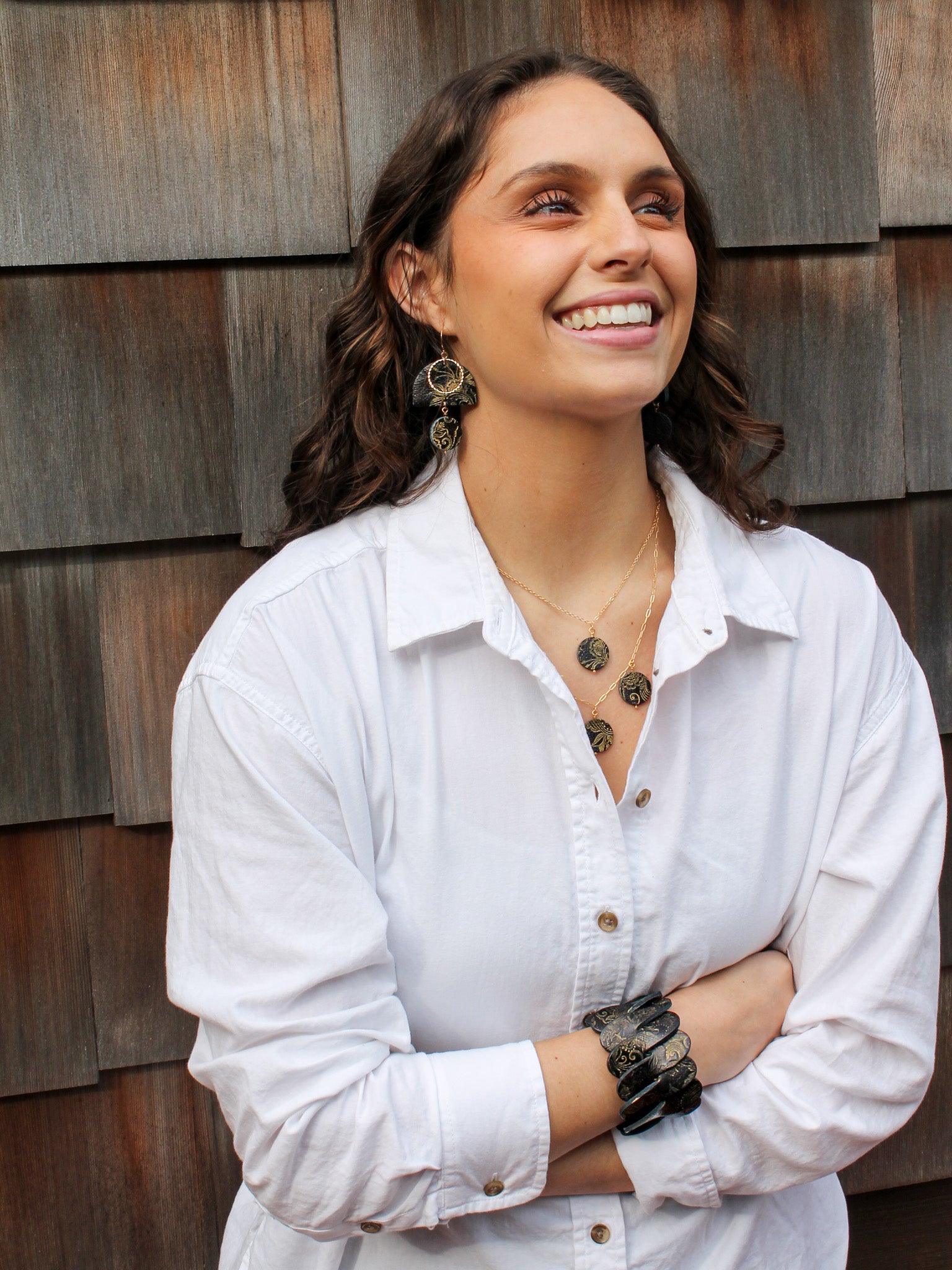 Triple Disc Necklace- Onyx Elemental