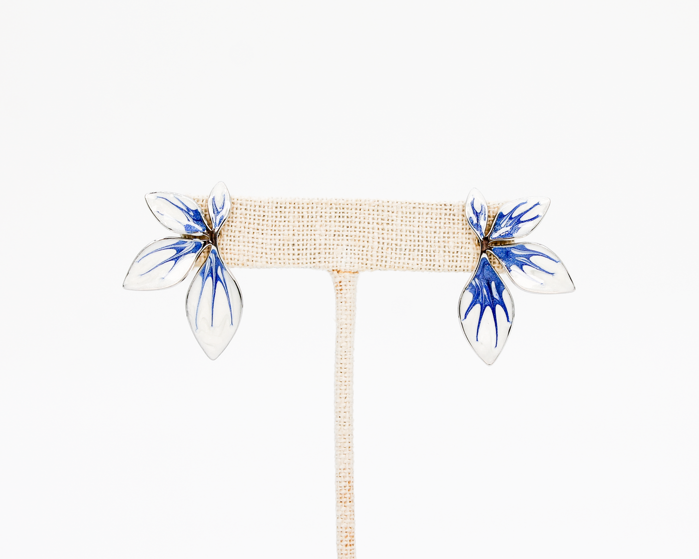 Flourish Blue & Silver Leaf Earring