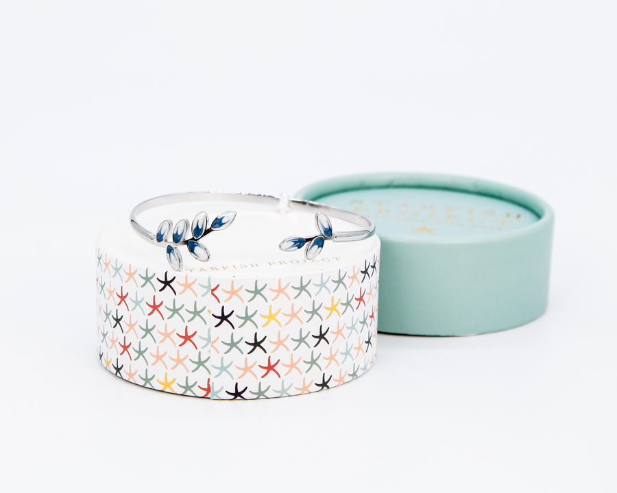 Hope Grows Cuff Silver & Blue