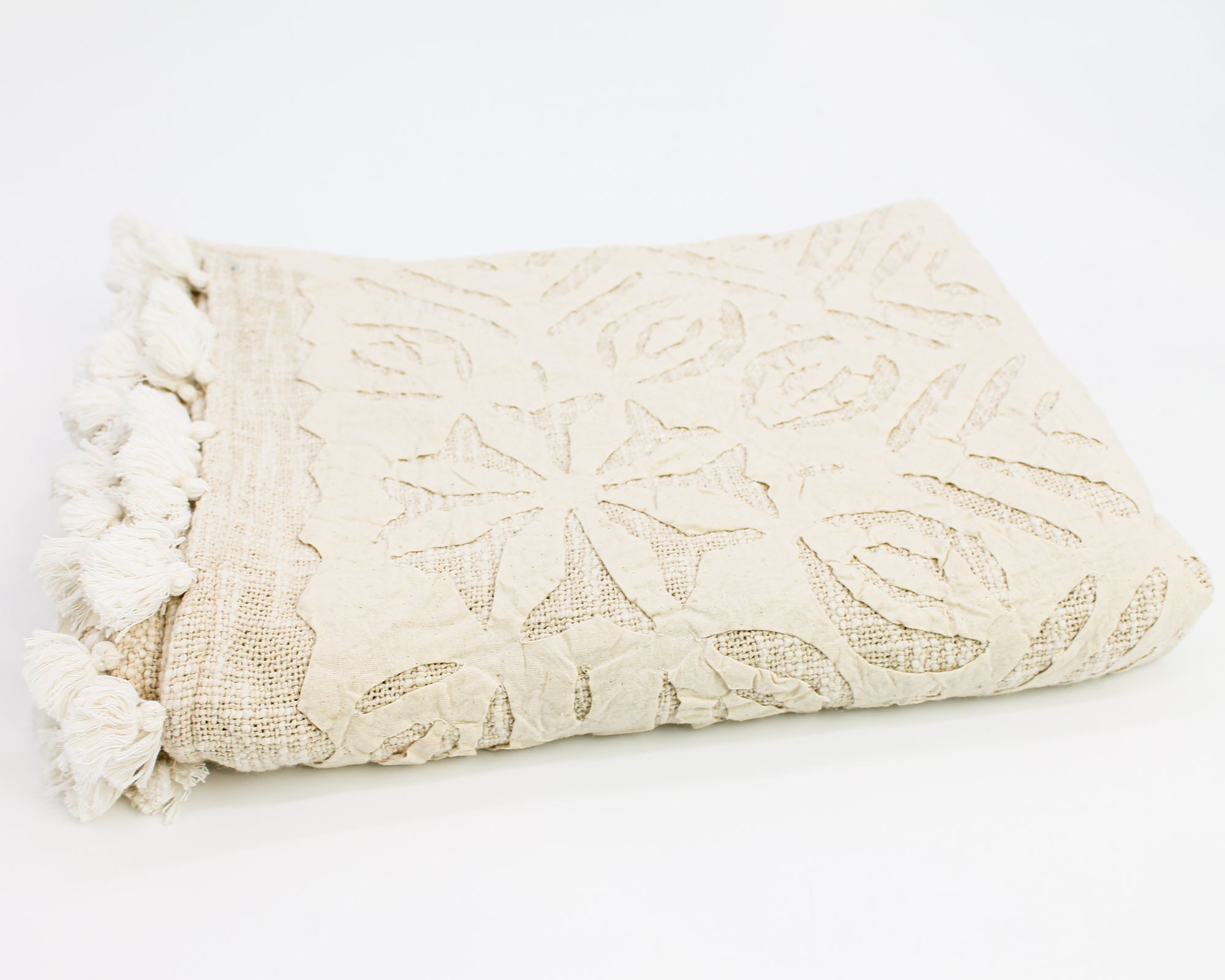 Cutwork Throw - Cream