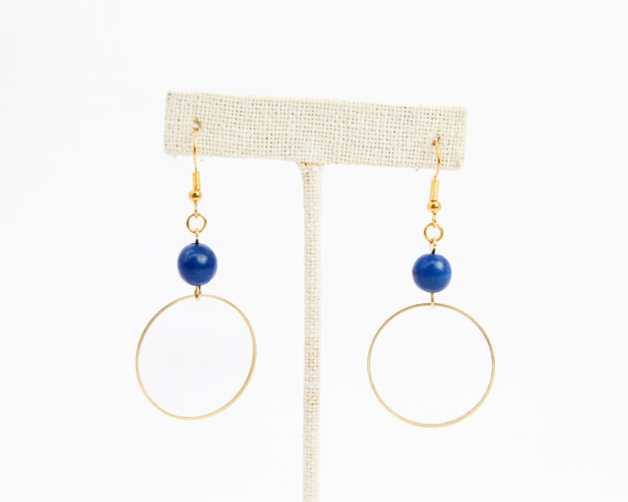 Acai Hoop Earrings / Blue