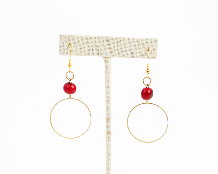 Acai Hoop Earrings / Red