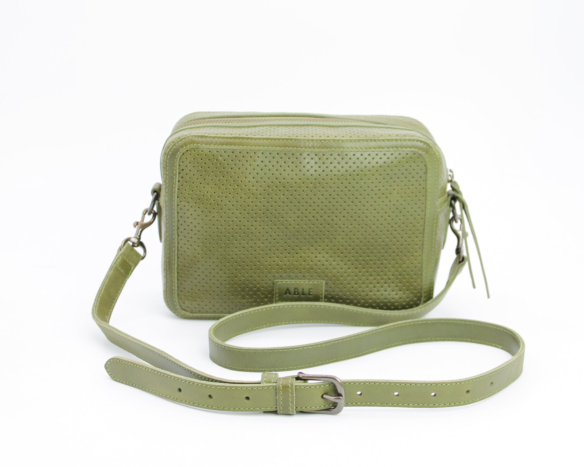Medium Zip Crossbody / Moss