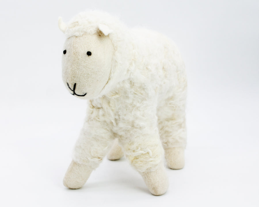Hand Felted Toy / Large / White Sheep