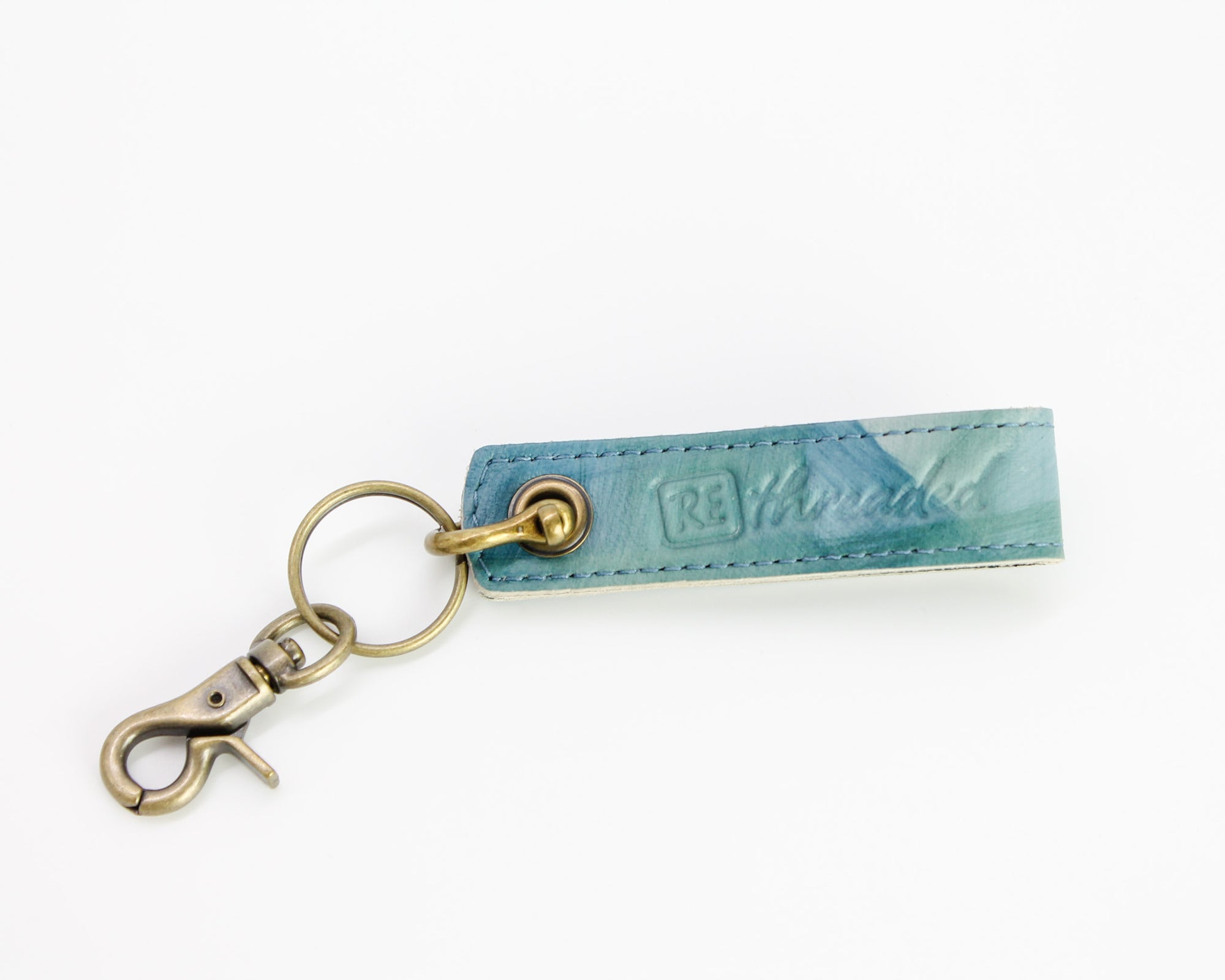 Leather Loop Keychain / Evergreen