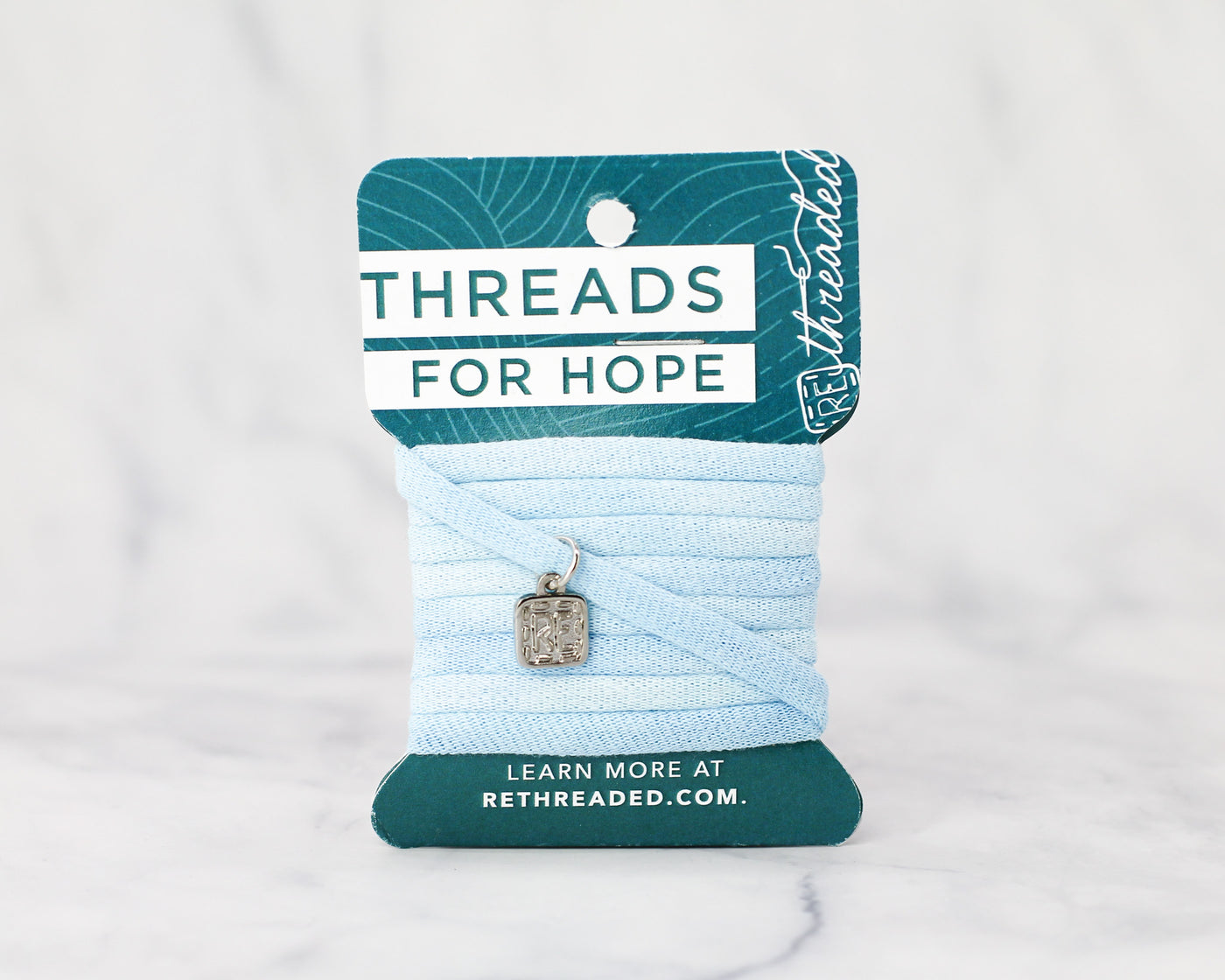 Threads for Hope Bracelet / Light Blue Hand Dyed