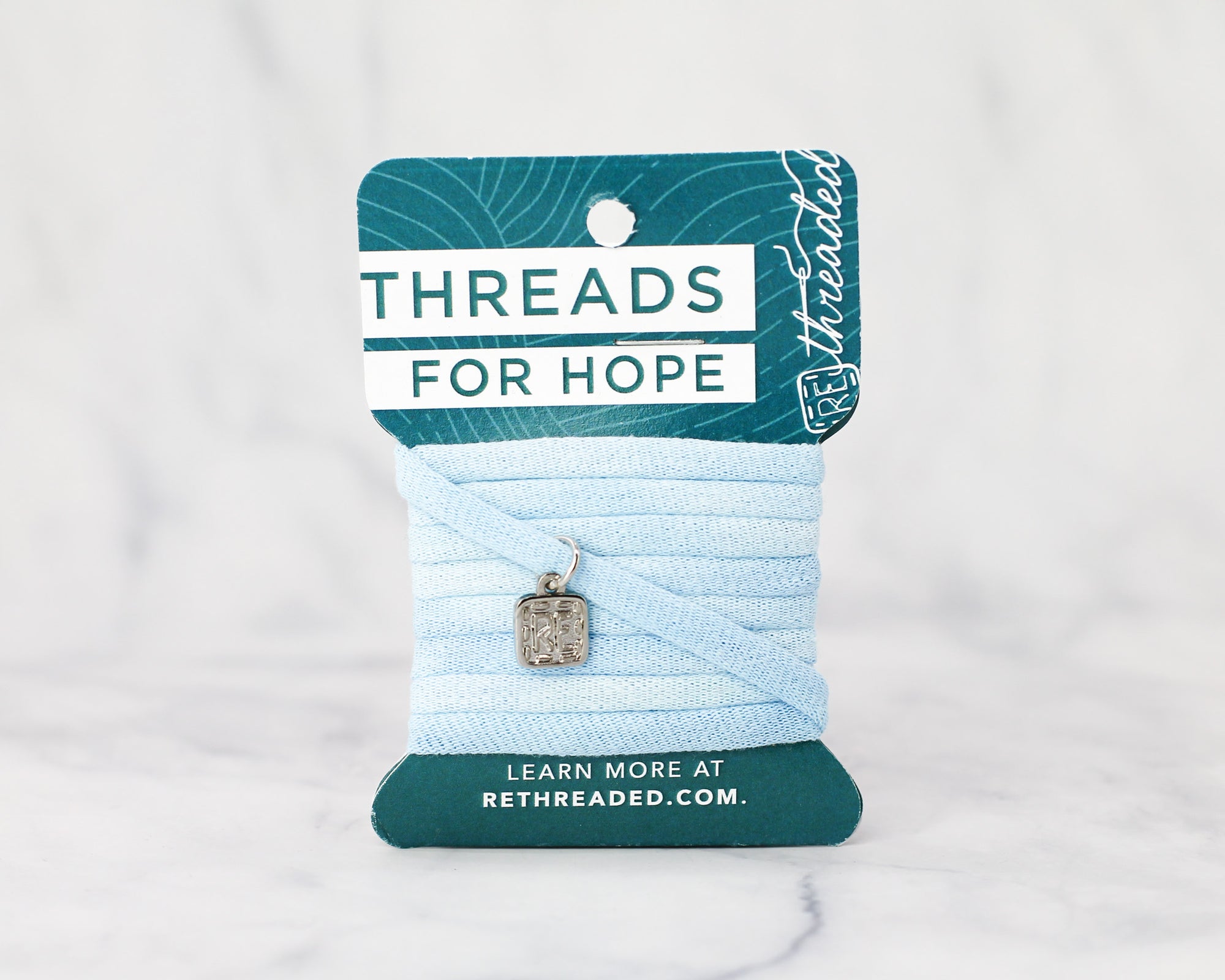 Threads for Hope Bracelet / Light Blue Hand Dyed