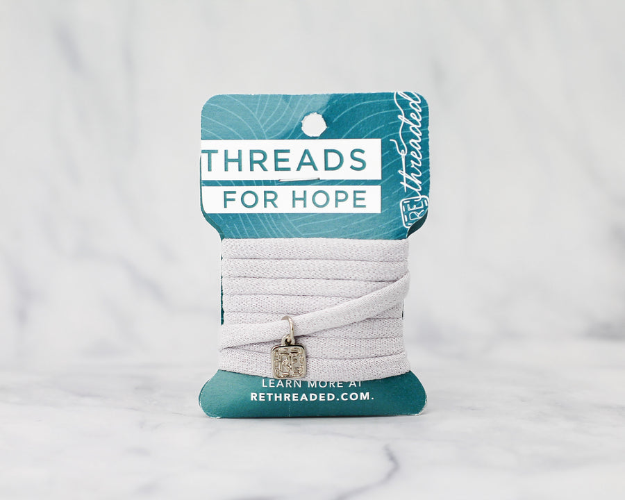 Threads for Hope Bracelet / Light Gray