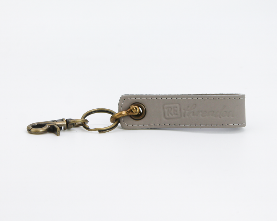 Leather Loop Keychain / Light Smoke