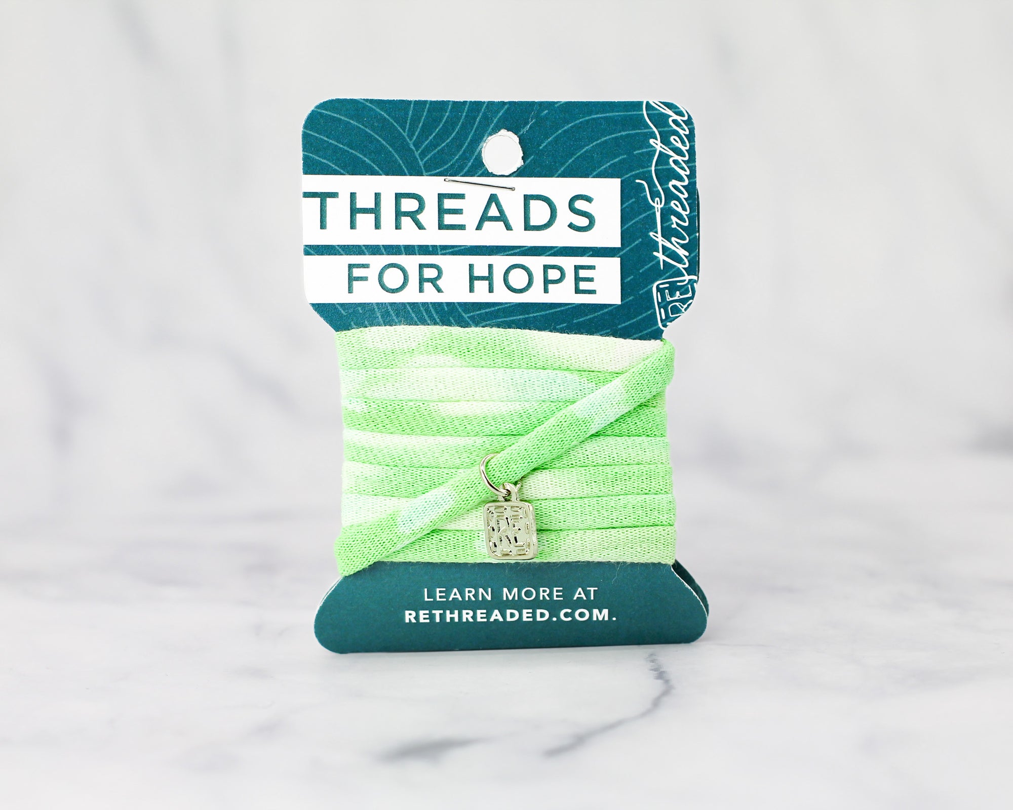 Threads for Hope Bracelet / Lime Green Hand Dyed