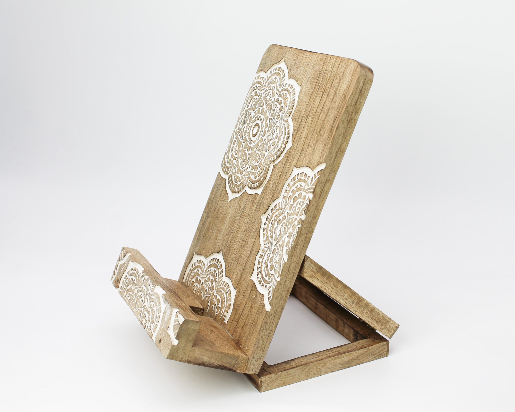 Wooden Mandala Tablet/Cookbook Holder