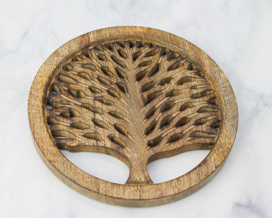 Mango Wood Tree of Life Trivet