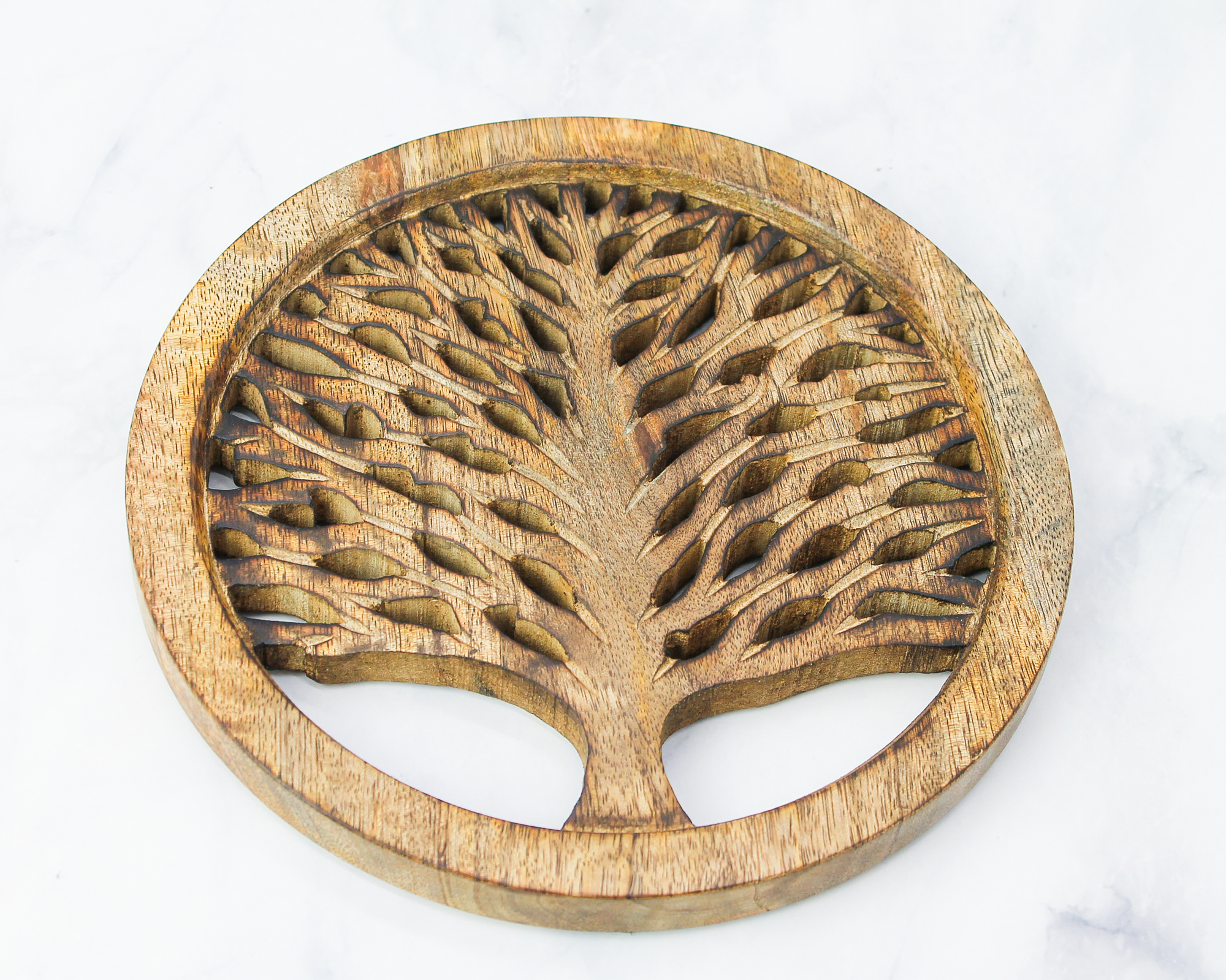 Mango Wood Tree of Life Trivet