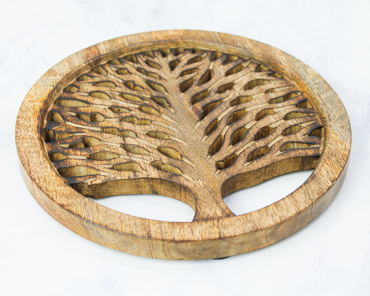 Mango Wood Tree of Life Trivet