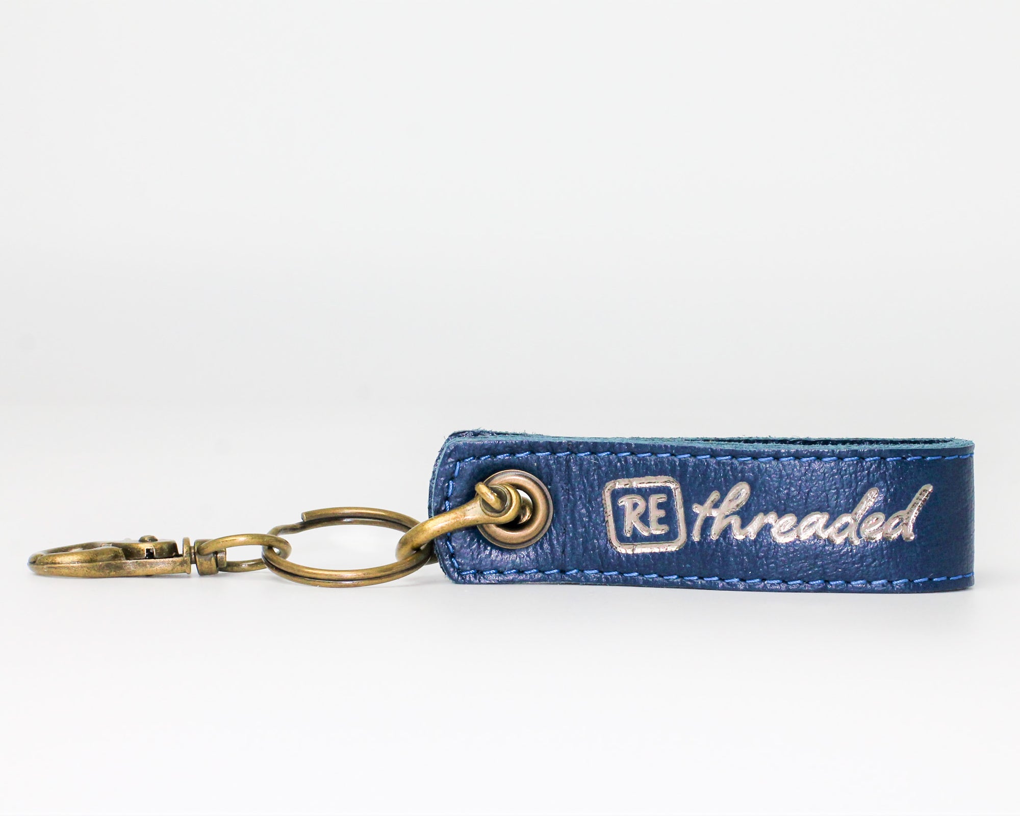 Leather Loop Keychain / Ocean