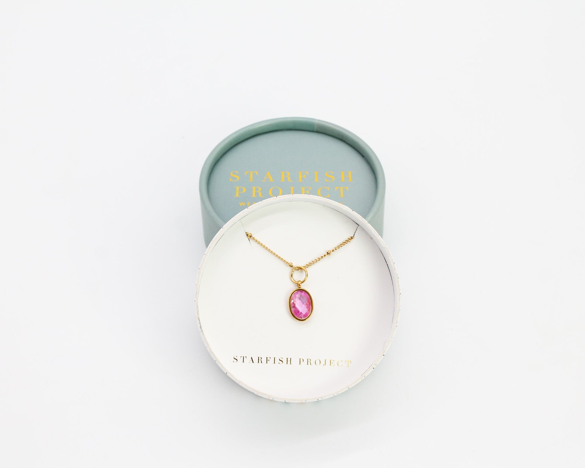 October Birthstone Necklace / Pink