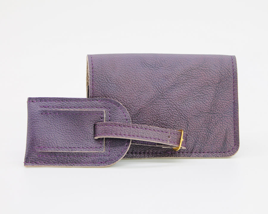 Passport Cover & Luggage Tag Set / Blackberry