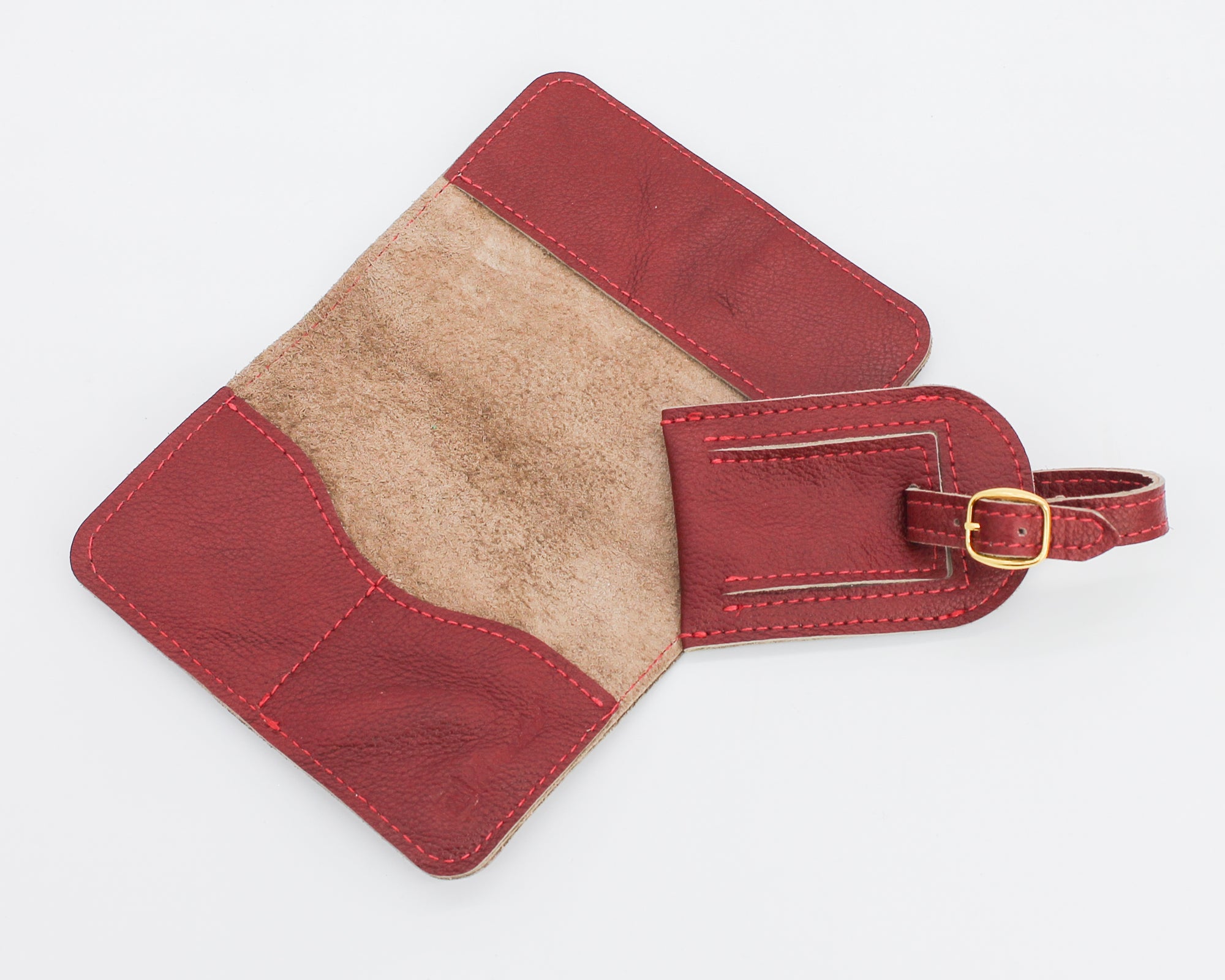 Passport Cover & Luggage Tag Set / Crimson