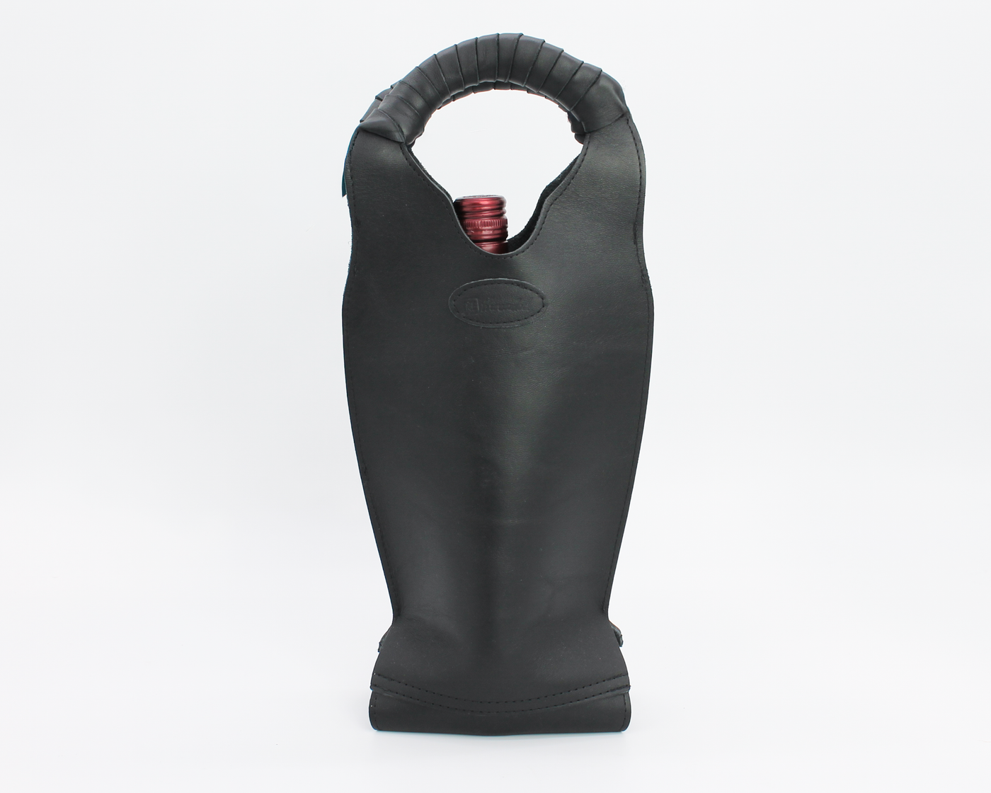 Leather Wine Tote / Onyx
