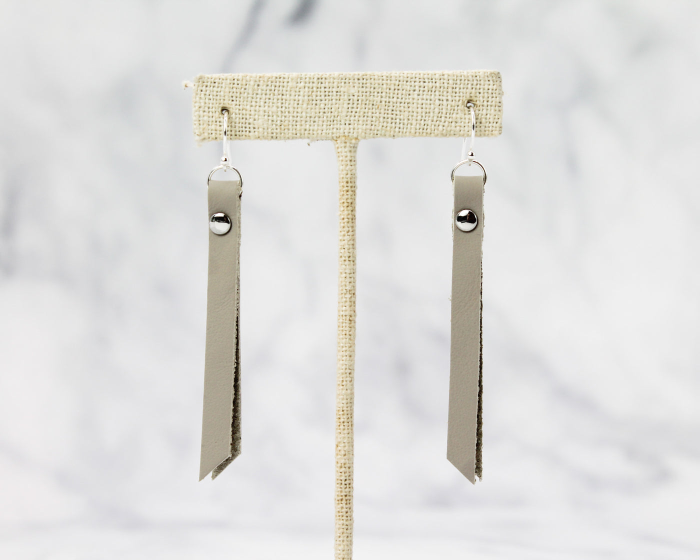 Leather Rivet Tab Earring / Wisp Elemental