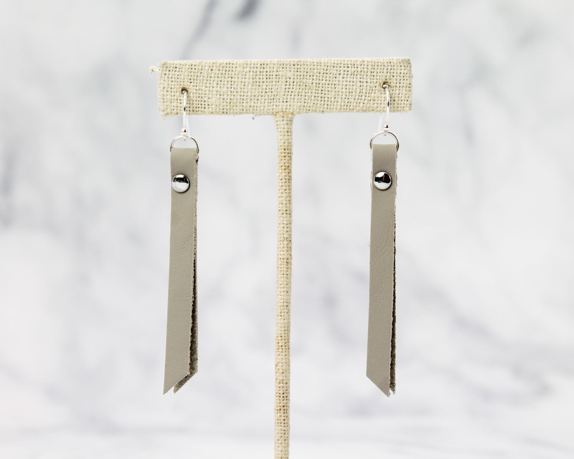 Leather Rivet Tab Earring / Wisp Elemental