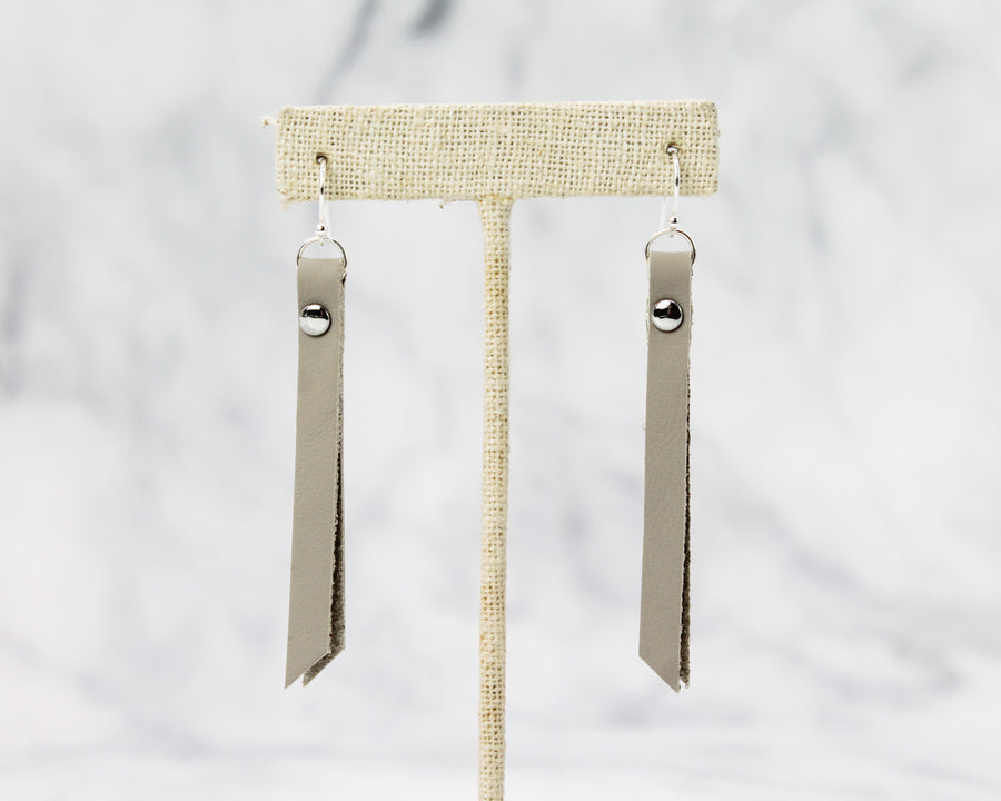 Leather Rivet Tab Earring / Wisp Elemental
