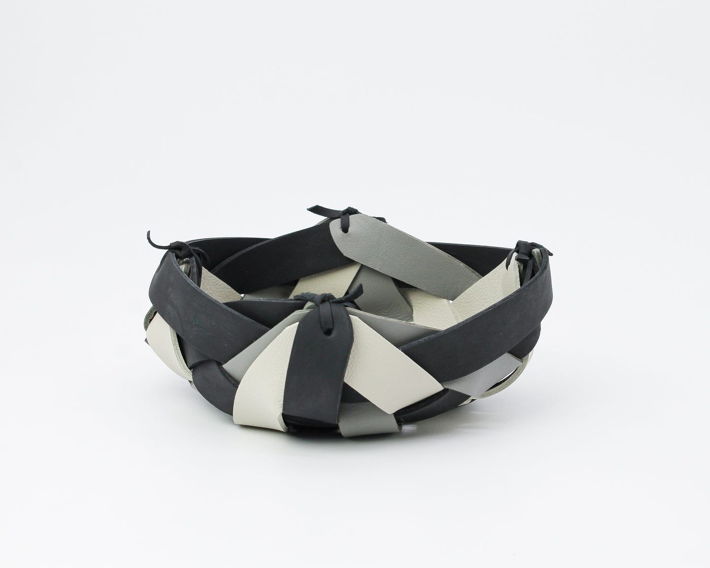 Woven Leather Basket