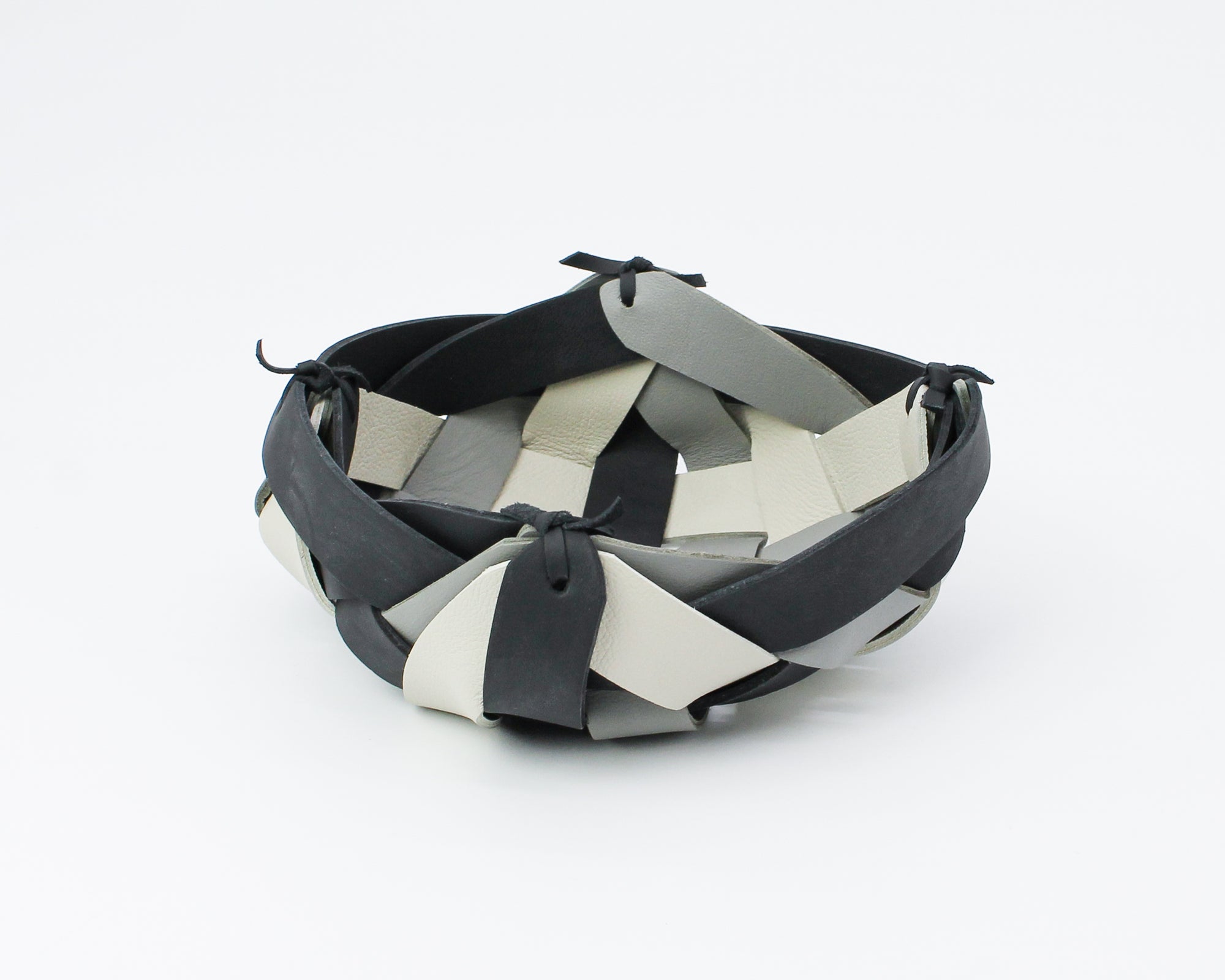 Woven Leather Basket