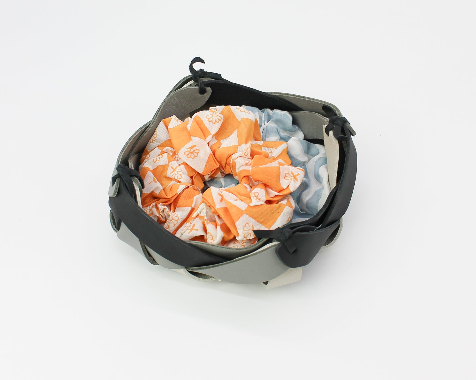 Woven Leather Basket