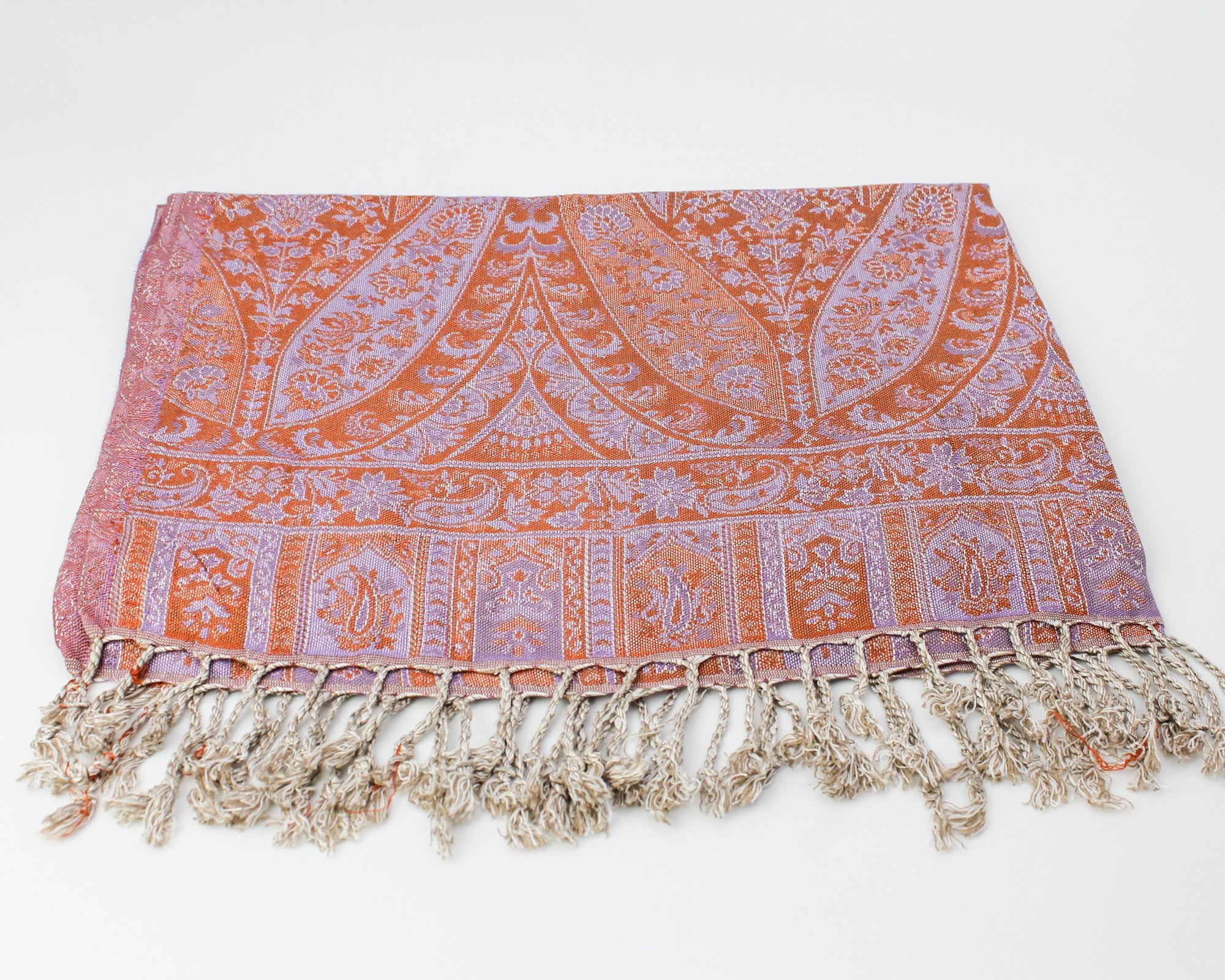Rayon Fringe Shawl / Rust