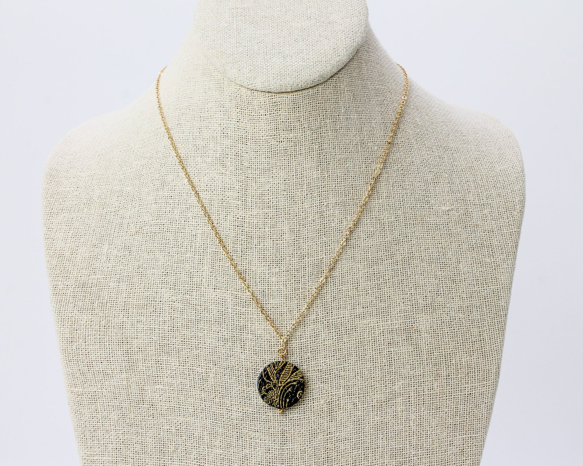 Single Disc Necklace- Onyx Elemental