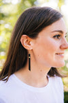Leather Rivet Tab Earrings / Gulf